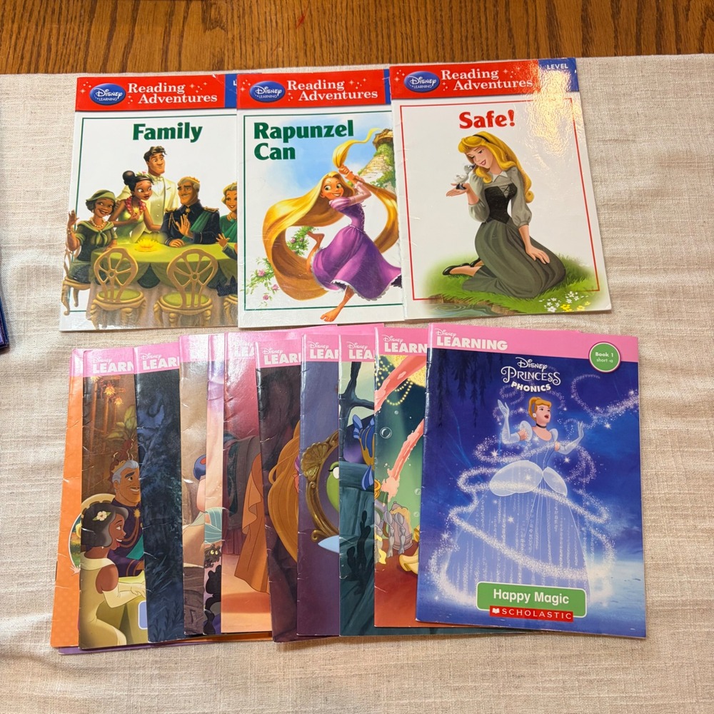 Disney Princess Phonics Scholastic Reading Adventures Books Lot of 14